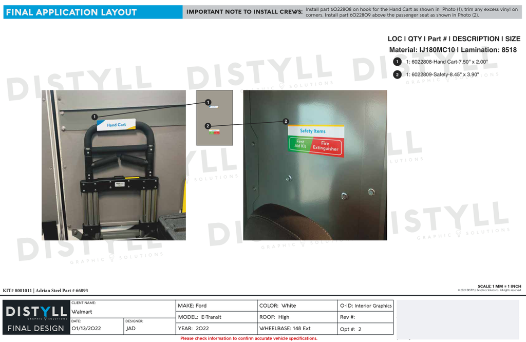 Walmart, Interior Graphics, Hand Cart, Safety